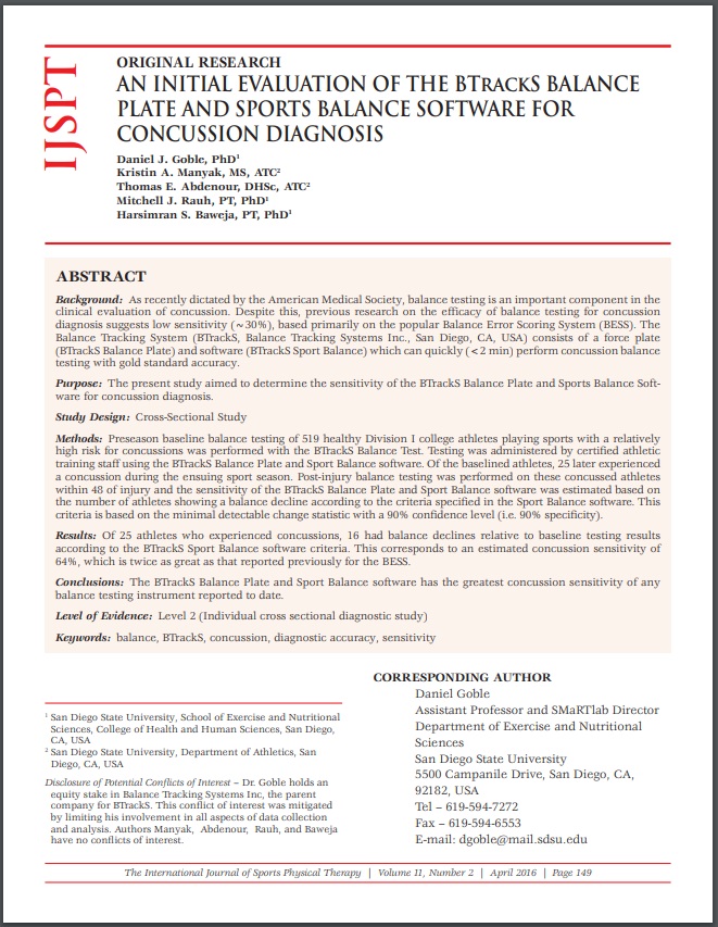 Concussion Sensitivity Study